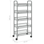 vidaXL Chariot de cuisine à 5 niveaux Gris 46x26x105 cm Fer