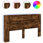 vidaXL Armoire tête de lit avec LED chêne fumé 180x16 5x103 5 cm