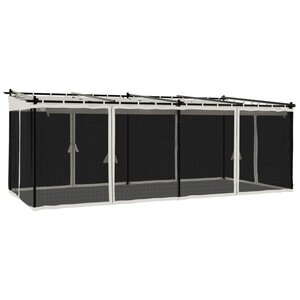 vidaXL Tonnelle avec parois en filet crème 6x3 m acier