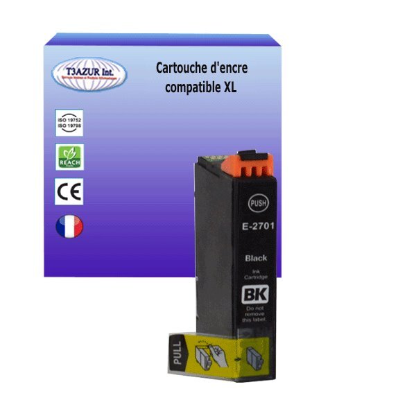 Cartouche Compatible pour  Epson WF-7720DTWF, T2711 / T2701 (27XL) Noire - T3AZUR