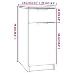 vidaXL Armoire de bureau Sonoma gris 33 5x50x75 cm Bois d'ingénierie