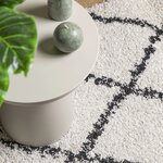 vidaXL Tapis shaggy à poils longs moderne crème et noir 120x170 cm