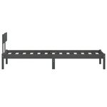 vidaXL Cadre de lit Gris Bois de pin massif 100x200 cm