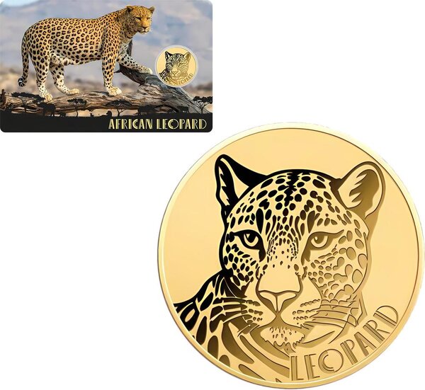 Pièce de monnaie en Or 3000 Francs g 0.031 (1/1000 oz) Millésime 2024 Gold Gift AFRICAN LEOPARD 1/1000
