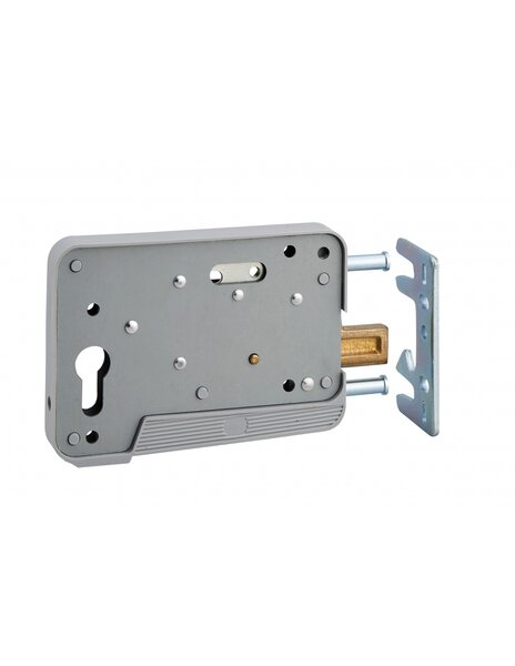 THIRARD - Boitier de serrure en applique à double entrée pour portillon  réversible  150x108mm  axe 130mm  gris