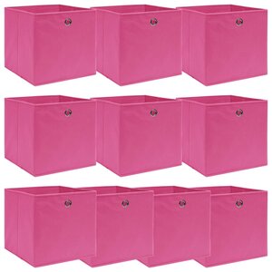 vidaXL Boîtes de rangement 10 Pièces Rose 32x32x32 cm Tissu