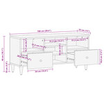 vidaXL Meuble TV 100x33x46 cm bois massif de manguier