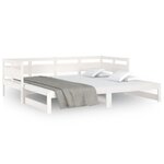 vidaXL Lit coulissant Blanc Bois de pin solide 2x(90x190) cm