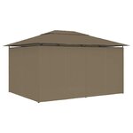 vidaXL Chapiteau de jardin avec rideaux 4x3 m Taupe 180 g/m²