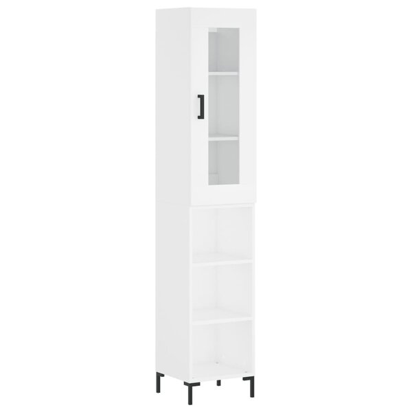 vidaXL Buffet haut Blanc 34 5x34x180 cm Bois d'ingénierie
