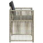vidaXL Chaises de jardin avec coussins lot de 4 gris clair poly rotin
