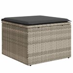 vidaXL Salon de jardin 8 Pièces avec coussins gris clair résine tressée