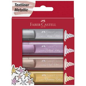 Surligneur TEXTLINER 1546 Metallic, étui de 4 couleurs assorties FABER-CASTELL
