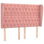 vidaXL Tête de lit avec oreilles Rose 147x23x118/128 cm Velours