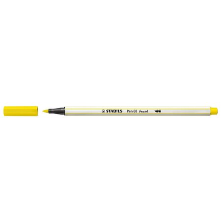 Feutre pinceau pen 68 brush  jaune citron stabilo