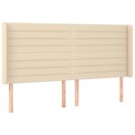 vidaXL Sommier à lattes de lit matelas et LED Crème 180x200 cm Tissu
