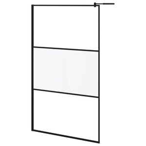 vidaXL Paroi de douche 115x195 cm Verre ESG dépoli Noir