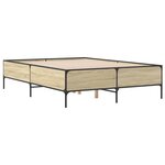 vidaXL Cadre de lit chêne sonoma 150x200 cm bois d'ingénierie et métal