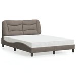 vidaXL Lit avec matelas taupe 140x190 cm tissu