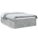 vidaXL Cadre de lit gris béton 120x190 cm bois d'ingénierie