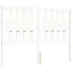 vidaXL Cadre de lit avec tête de lit blanc 140x190 cm bois massif
