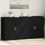 vidaXL Buffets 2 Pièces noir 79x38x80 cm bois d'ingénierie