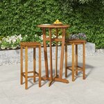vidaXL Ensemble de bar de jardin 3 Pièces bois d'acacia solide