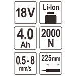 YATO Pistolet de calfeutrage avec batterie Li-Ion 4 0Ah 18V