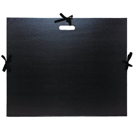 Carton à dessin kraft vernis avec rubans et poignée 59x72cm Noir EXACOMPTA