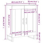vidaXL Buffet chêne fumé 69 5x34x90 cm bois d'ingénierie
