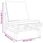 vidaXL Salon de jardin 5 Pièces avec coussins blanc crème bambou