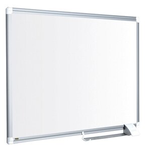 Tableau blanc Maya New Generation, surface en acier laqué, magnétique, cadre en aluminium gris, 1 200 x 900 mm