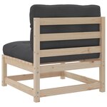 vidaXL Salon de jardin 3 Pièces avec coussins bois de pin massif