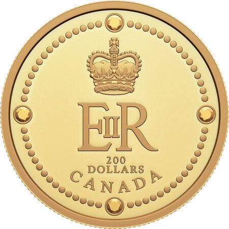 Pièce de monnaie en Or 200 Dollars g 31.1 (1 oz) Millésime 2022 Royal Cypher Queen QUEEN ELIZABETH II ROYAL CYPHER