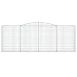 vidaXL Paniers à gabions arqués 4 Pièces 400x50x140/160 cm Fer galvanisé