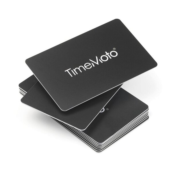 Badge RFID, compatible avec tous les systèmes de pointage TimeMoto®, 85 x 54 mm, distance de lecture de 70 mm, noir (paquet 25 unités)