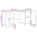 vidaXL Bureau chêne sonoma 140x50x75 cm bois d'ingénierie