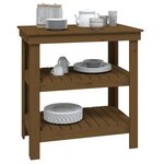 vidaXL Banc de travail Marron miel 78 5x50x80 cm Bois de pin massif