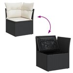 vidaXL Salon de jardin 10 Pièces avec coussins noir résine tressée