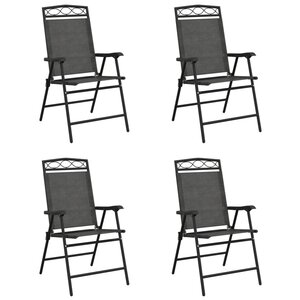 vidaXL Chaises de jardin pliables lot de 4 en acier et textilène