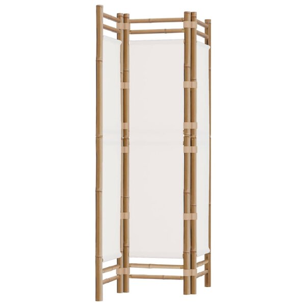 vidaXL Cloison de séparation pliante 3 panneaux 120 cm Bambou et toile