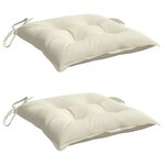 vidaXL Coussins de chaise lot de 2 blanc crème 40x40x7 cm tissu oxford