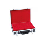 Grande valise numismatique de collection avec 8 plateaux rouges