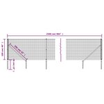 vidaXL Clôture en treillis métallique et piquet d'ancrage vert 1x25 m