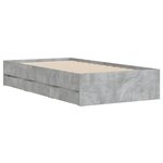 vidaXL Cadre de lit et tiroirs gris béton 75x190 cm bois d'ingénierie