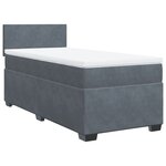 vidaXL Sommier à lattes de lit et matelas Gris foncé 80x200 cm Velours