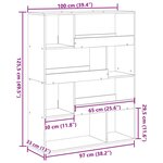 vidaXL Cloison de séparation blanc 100x33x125 5 cm bois d'ingénierie