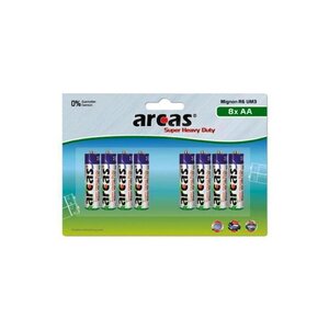 Pack de 8 piles R06 Mignon AA Arcas