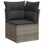 vidaXL Salon de jardin avec coussins 10 Pièces gris clair résine tressée