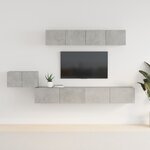 vidaXL Ensemble de meubles TV 5 Pièces Gris béton Bois d'ingénierie